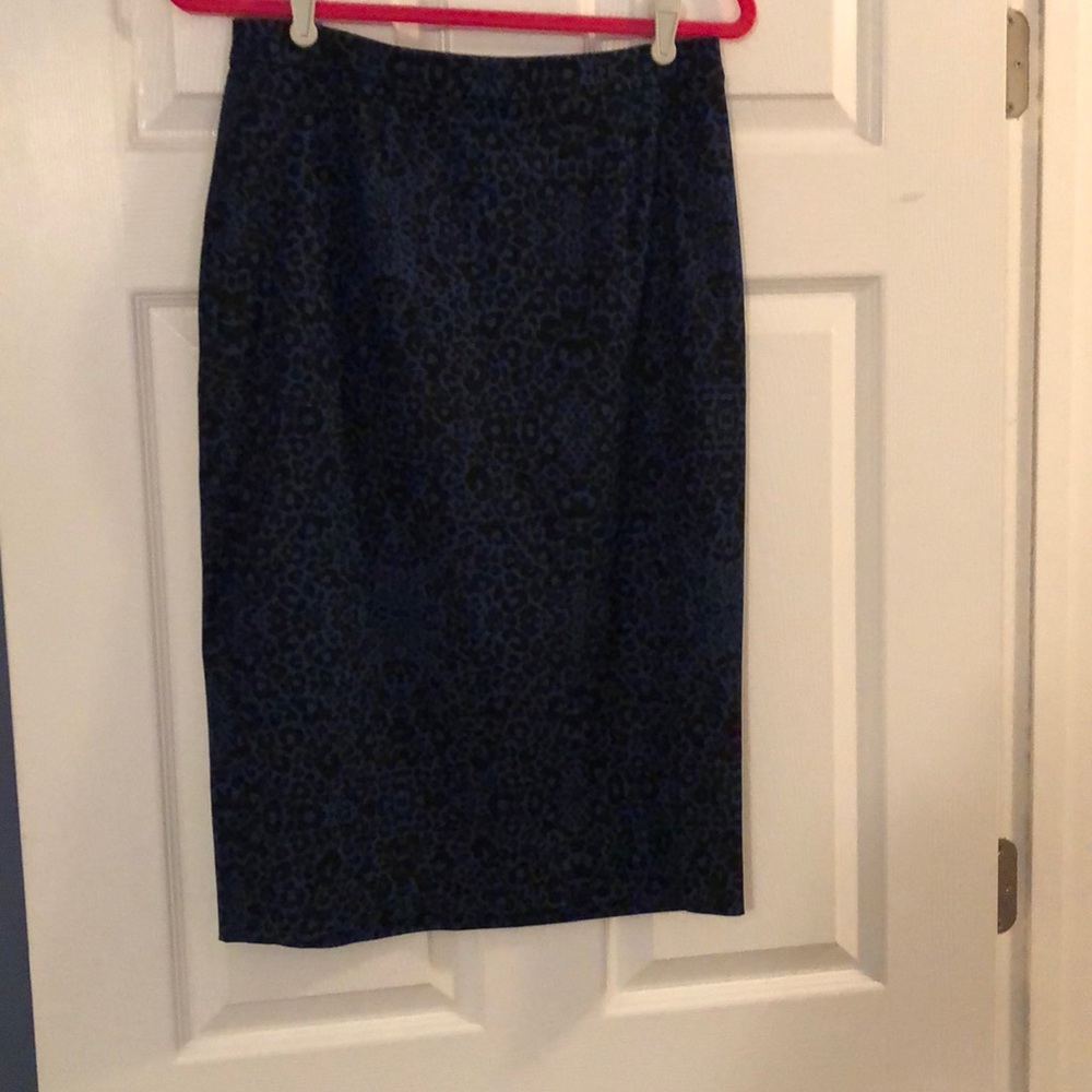 Navy Blue Leopard Pencil Skirt!